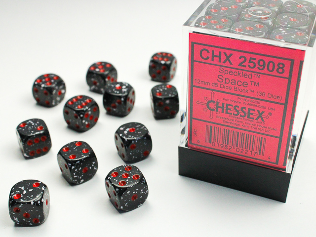 Chessex Speckled 12mm d6 Dice Block (36ct.) - Space