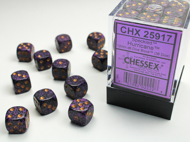 Chessex Speckled 12mm d6 Dice Block (36ct.) - Hurricane