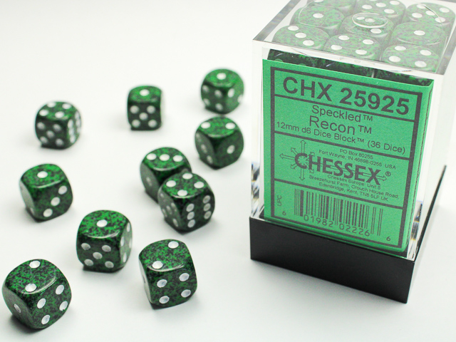 Chessex Speckled 12mm d6 Dice Block (36ct.) - Recon