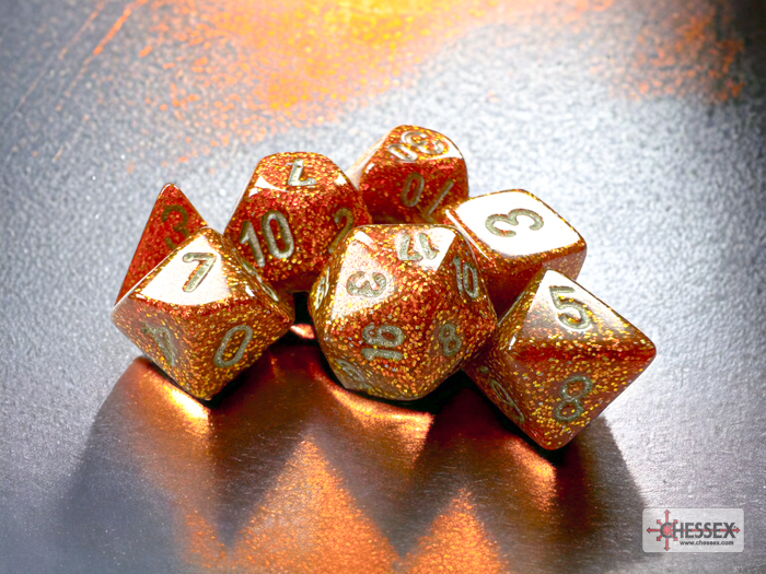 Chessex Glitter Mini-hedral Gold/silver 7-Die Set