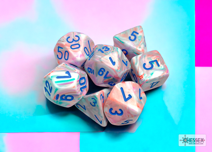 Chessex Festive Polyhedral Pop Art/blue 7-Die Set