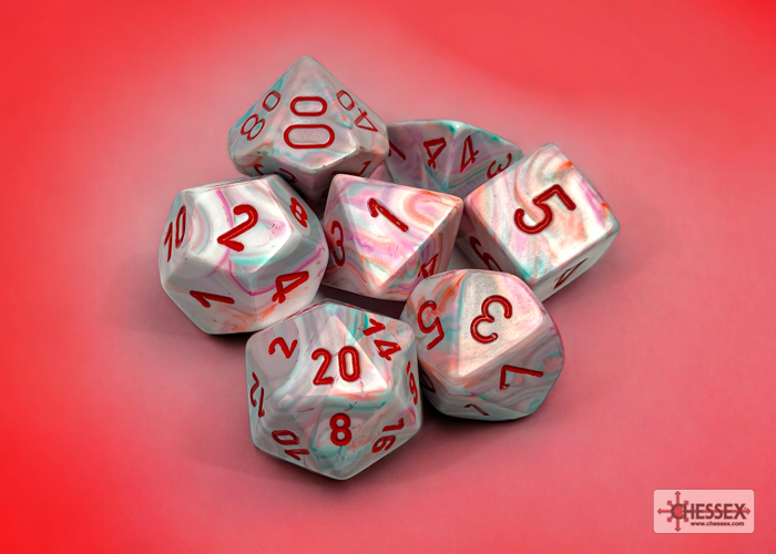 Chessex Festive Polyhedral Pop Art/red 7-Die Set