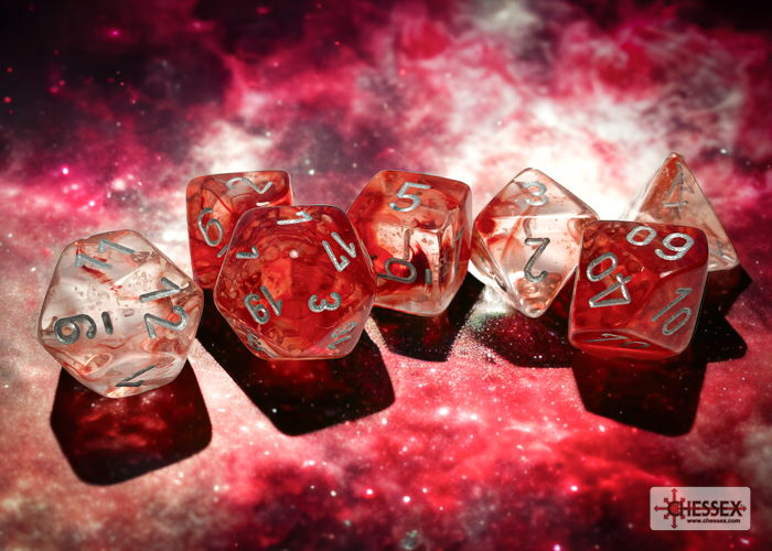Chessex Nebula Red/silver Luminary 7-Die Set