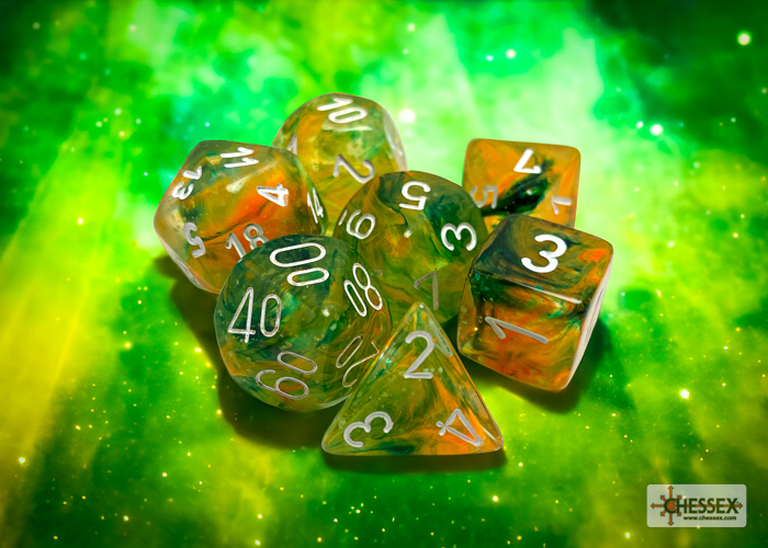Chessex Nebula Spring/white Luminary 7-Die Set