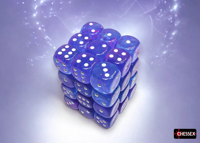 Chessex Nebula 12mm d6 Dice Block (36ct.) - Aura/white Luminary