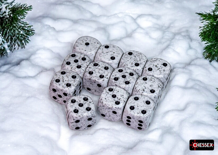 Chessex Speckled Arctic Camo 16mm d6 Dice Block (12 ct)