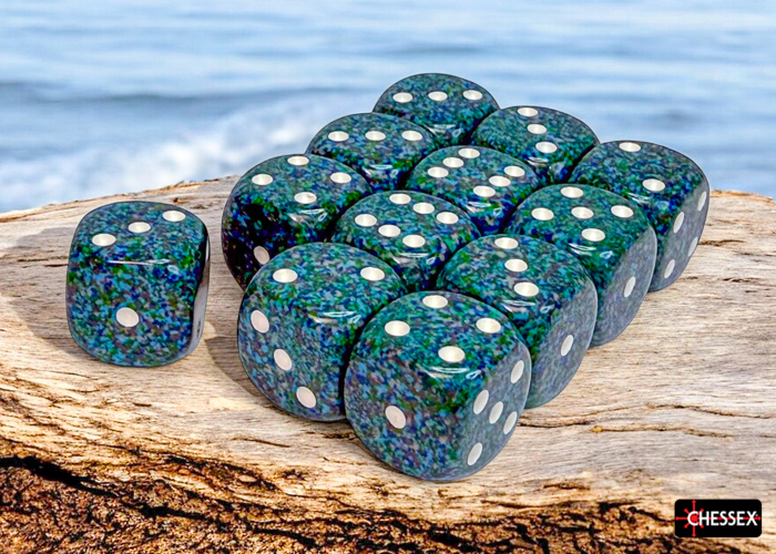 Chessex Speckled Sea 16mm d6 Dice Block (12 ct)