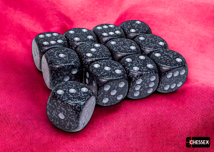 Chessex Speckled Ninja 16mm d6 Dice Block (12 ct)