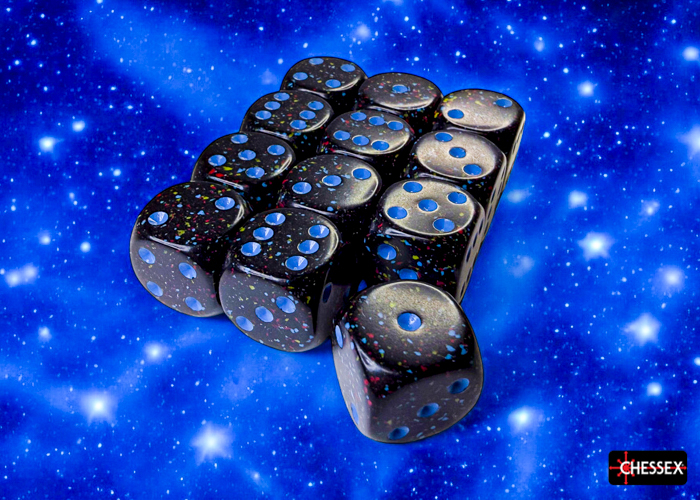 Chessex Speckled Blue Stars 16mm d6 Dice Block (12 ct)