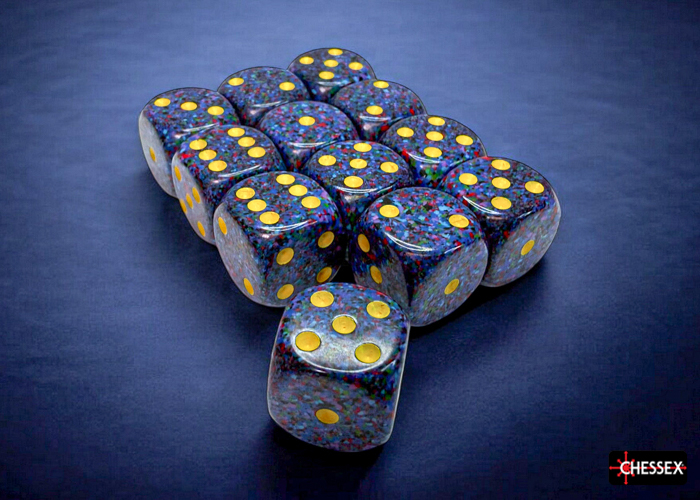 Chessex Speckled Twilight 16mm d6 Dice Block (12 ct)