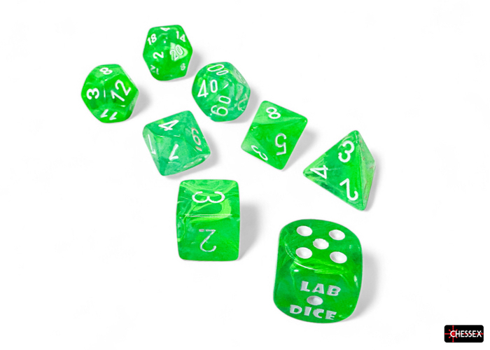 Chessex Nebula Gelatinous/white Polyhedral 7-Dice Set (30074)
